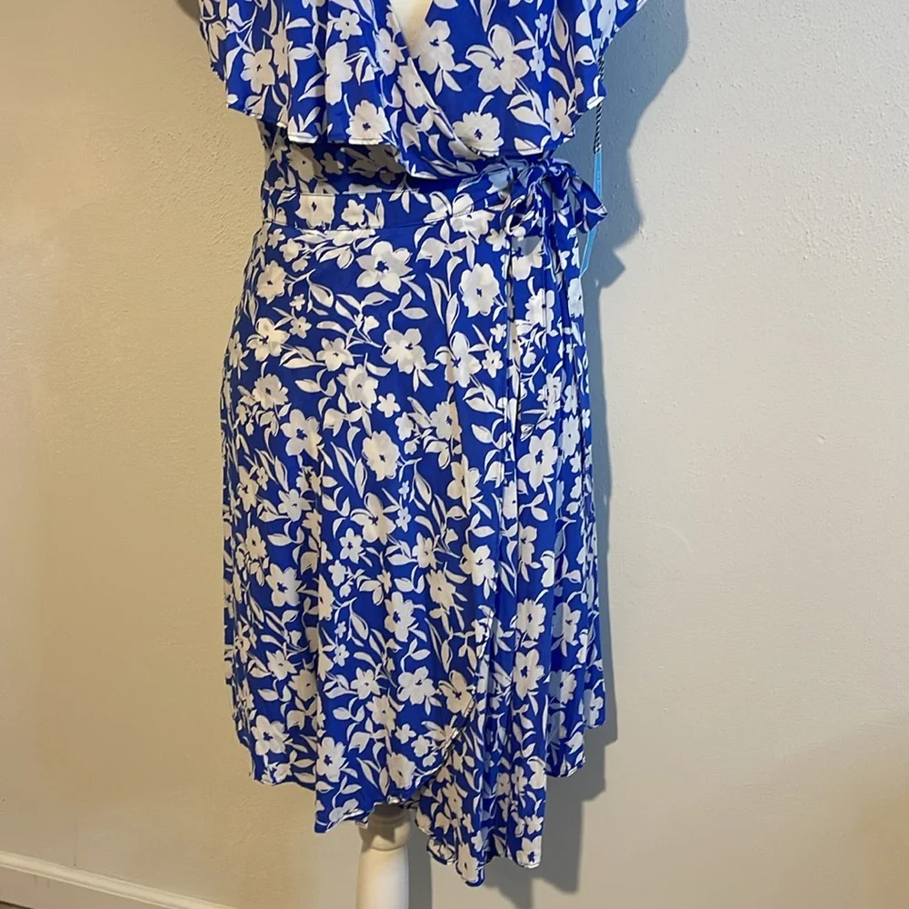 Draper James Blue and White Wrap Sundress - Picture 5 of 13